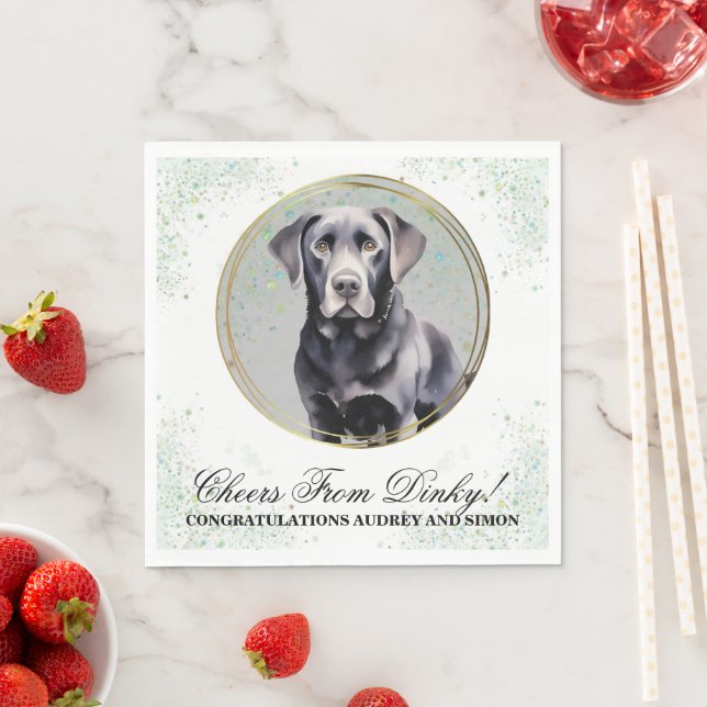 Guardanapos de casamento com foto de cães Black La (Insitu)