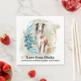 Guardanapos de casamento com foto de cães Borzoi