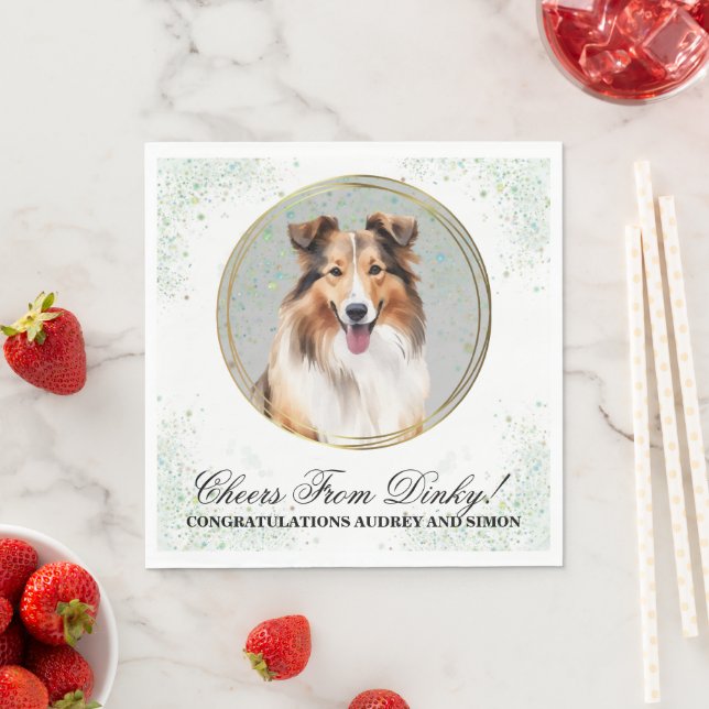 Guardanapos de casamento com foto de cães da raça  (Insitu)