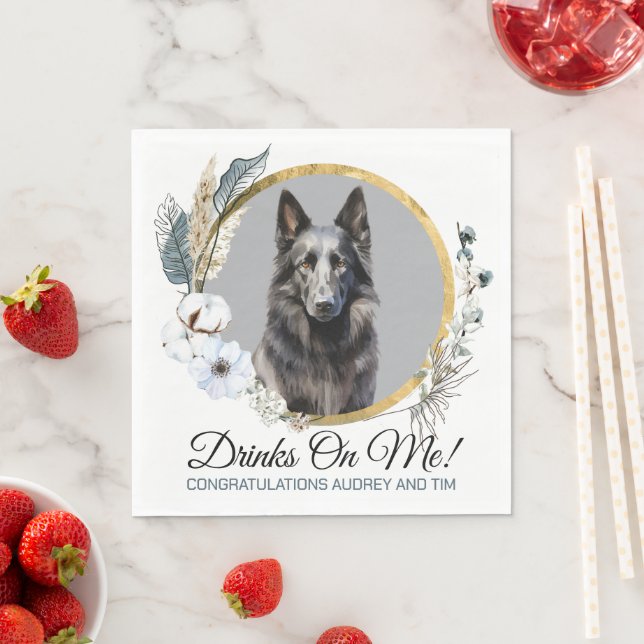 Guardanapos de casamento com foto de cães da raça  (Insitu)