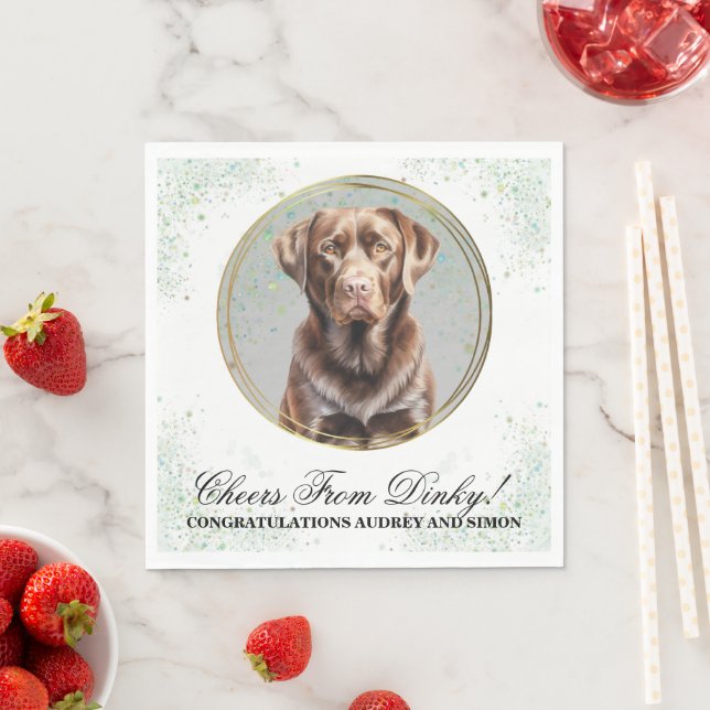 Guardanapos de casamento com foto de cães Labrador (Insitu)