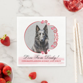 Guardanapos de casamento com foto de cães Pastor B