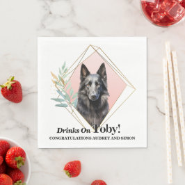 Guardanapos de casamento com foto de cães Pastor B