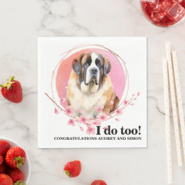 Guardanapos de casamento com foto de cães São Bern