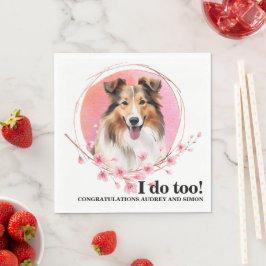 Guardanapos de Casamento com Foto de Cães Shetland