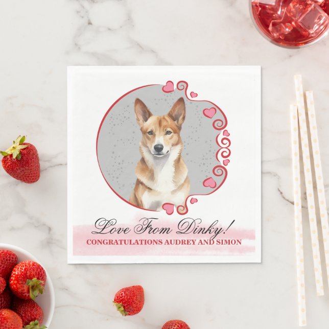 Guardanapos de casamento com foto de Canaan Dog (Insitu)