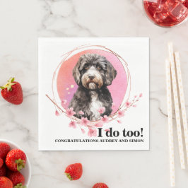 Guardanapos de casamento com foto de cão de água P