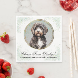Guardanapos de casamento com foto de cão de água P