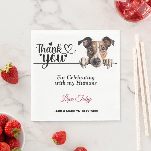 Guardanapos de Casamento com Foto de Cão Greyhound (Insitu)