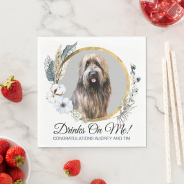 Guardanapos de Casamento com Foto do Cão Briard