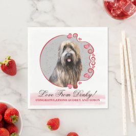 Guardanapos de casamento com foto do cão Briard