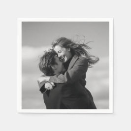 Guardanapos de casamento com foto preto e branco m