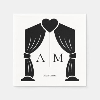 guardanapos de casamento com iniciais personalizad