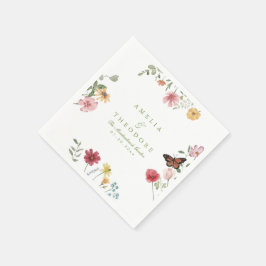 Guardanapos de casamento com jardim de flores silv