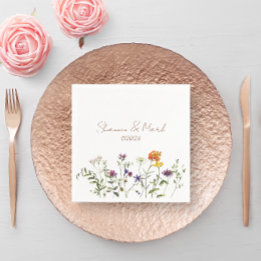 Guardanapos de casamento com jardim de flores silv