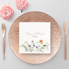 Guardanapos de casamento com jardim de flores silv