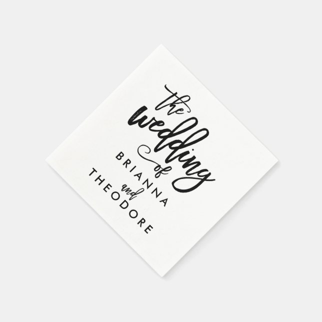 Guardanapos de Casamento com Letra à Mão Chic (Canto)