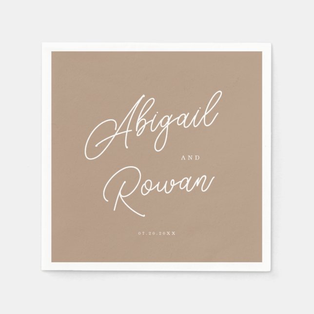 Guardanapos de casamento com letra minimalista em  (Frente)