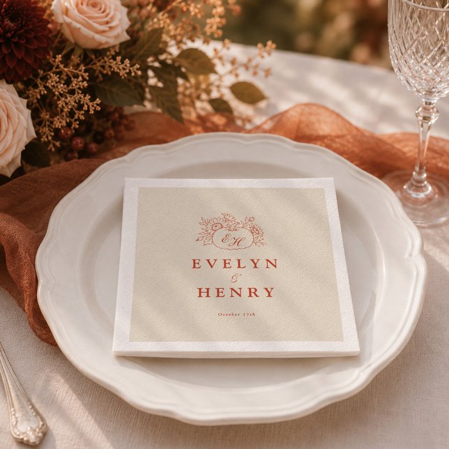 Guardanapos de casamento com monograma de abóbora  (Criador carregado)