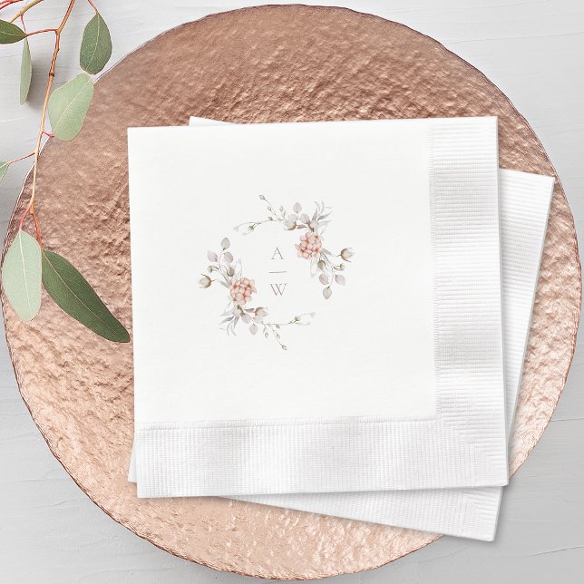 Guardanapos de casamento com monograma floral Blus (Criador carregado)