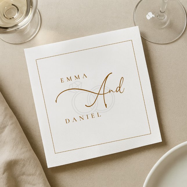 Guardanapos de casamento com monograma minimalista (Criador carregado)