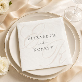 Guardanapos de Casamento com Monograma Minimalista