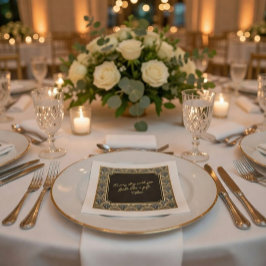 Guardanapos de casamento com nota de amor personal