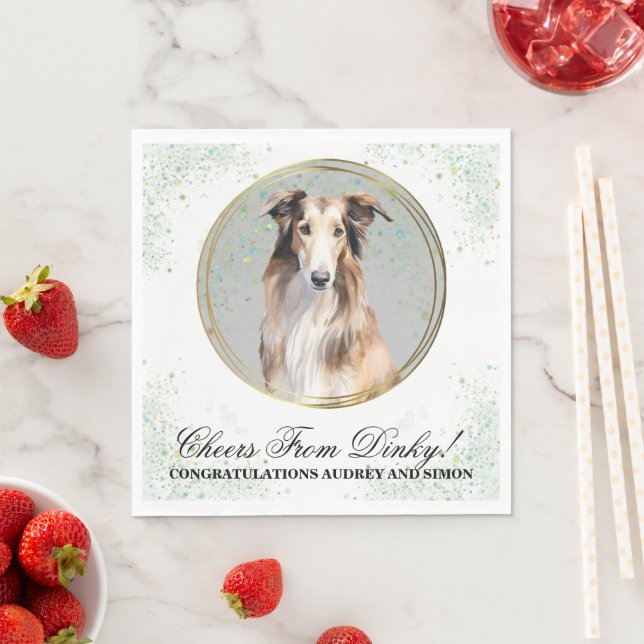 Guardanapos de Casamento de Cachorro Borzoi com Fo (Insitu)