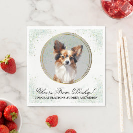 Guardanapos de casamento de cachorro Papillon com