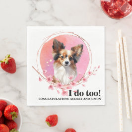 Guardanapos de casamento de cachorro Papillon com