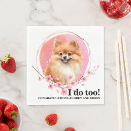 Guardanapos de Casamento de Cachorro Pomerânia com