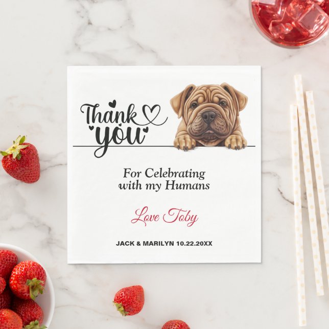 Guardanapos de casamento de cachorro Shar-Pei com  (Insitu)