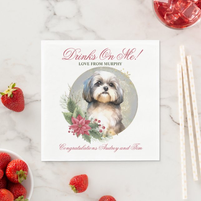 Guardanapos de casamento de cachorro Shih Tzu com  (Insitu)