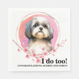Guardanapos de casamento de cães Shih Tzu com foto