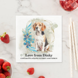Guardanapos de casamento de estimação com cachorro