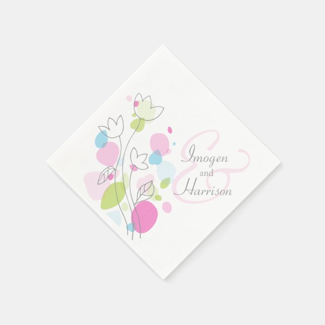 Guardanapos de casamento de flores de confetti mod (Canto)