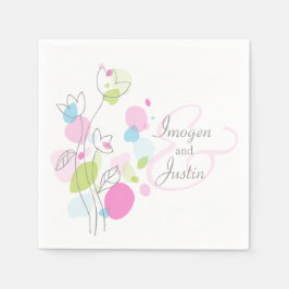 Guardanapos de casamento de flores de confetti mod