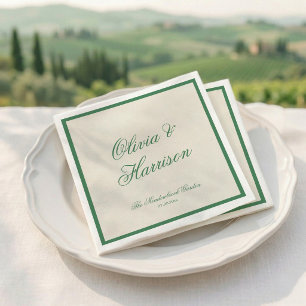 Guardanapos de casamento de jardim préppy verde do