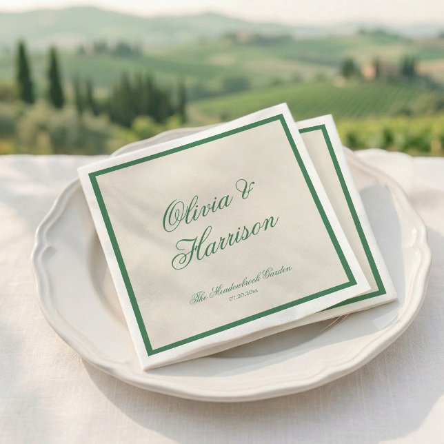 Guardanapos de casamento de jardim préppy verde do (Criador carregado)