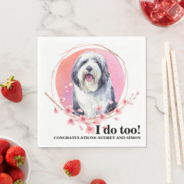 Guardanapos de casamento de Old English Sheepdog c