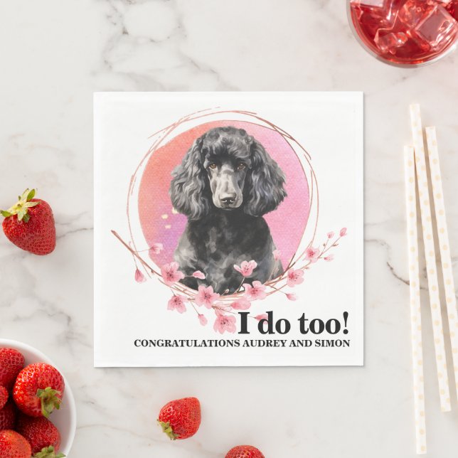 Guardanapos de casamento de Poodle Padrão Com Foto (Insitu)