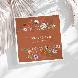 Guardanapos de casamento de prado de flores silves