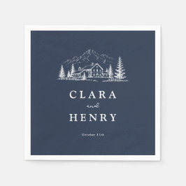 Guardanapos de casamento Deep Navy Mountain