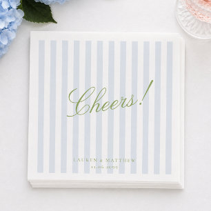 Guardanapos de casamento elegantes Blue Stripe Che