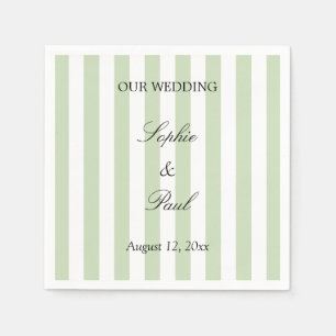 Guardanapos de casamento Elegantes Listras de Sage