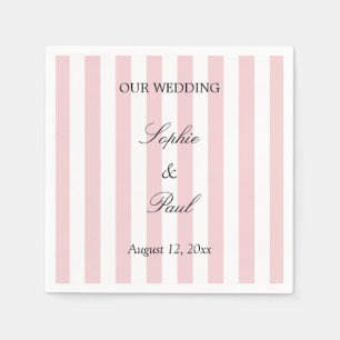 Guardanapos de casamento Elegantes Listras Rosa Pa
