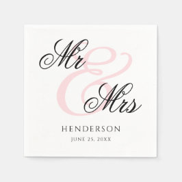 Guardanapos de casamento elegantes minimalistas Mr