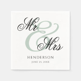 Guardanapos de casamento elegantes minimalistas Mr
