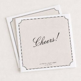 Guardanapos de casamento em marfim elegante com mo