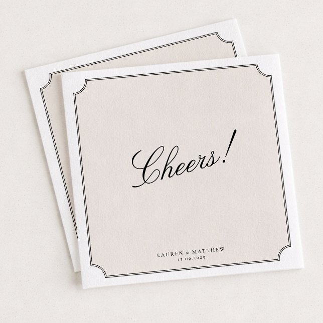 Guardanapos de casamento em marfim elegante com mo (Criador carregado)